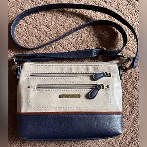 Stone & Co. small Handbag Crossbody or Clutch Navy & Cream color